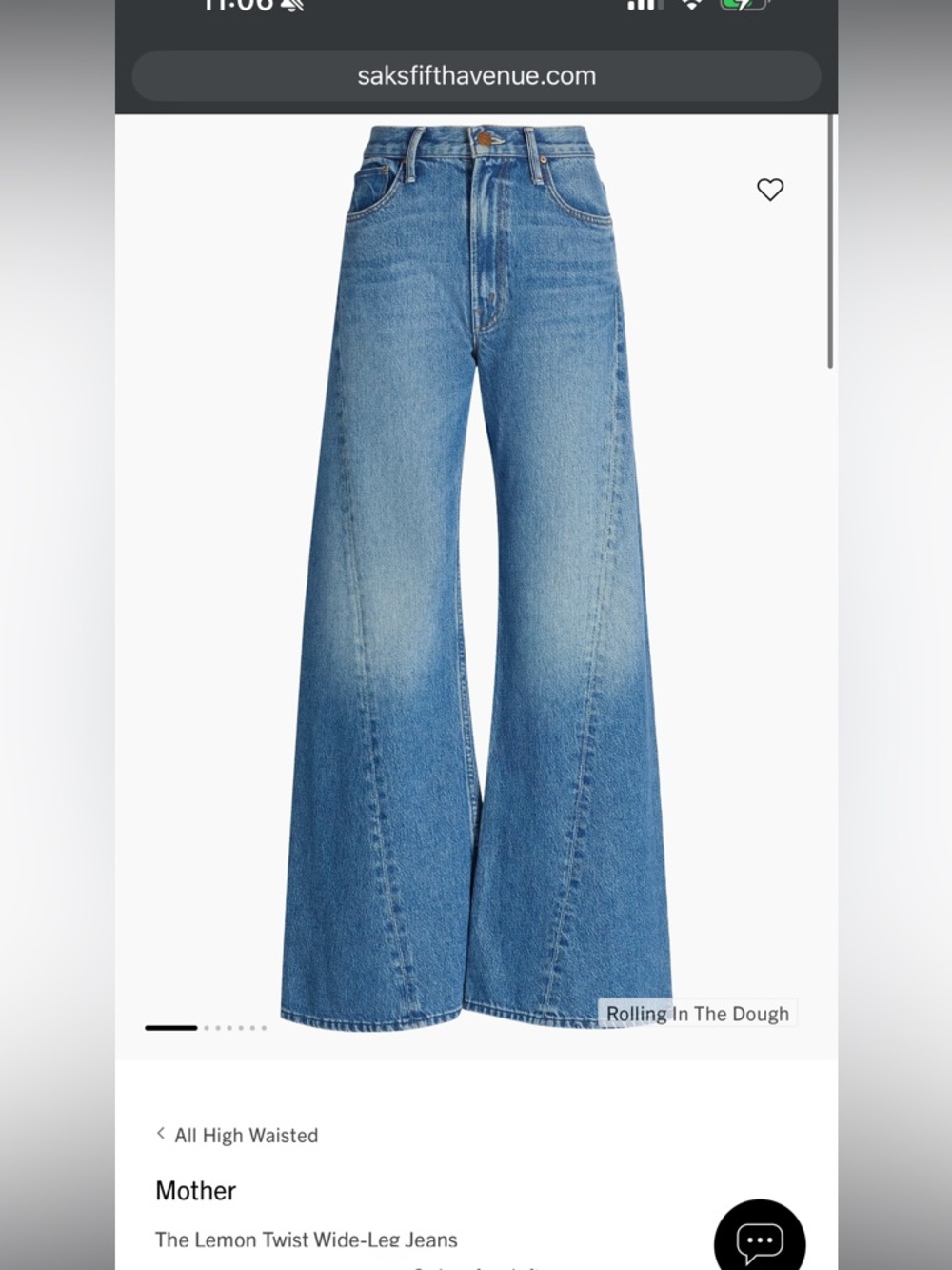 MOTHER the lemon twist wide leg jeans
